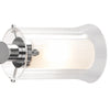 Elba Bathroom 2 Light Wall Light Polished Chrome close view picture of the glass shade