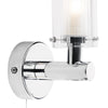 Elba Bathroom Wall Light Polished Chrome close view picture of the fitting plate