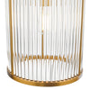 Eleanor 15 Light Chandelier Natural Brass close view picture of the glass piped shade