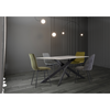 High-Quality Rectangle Dining Table with Grey Veining and Black Base for Dining Rooms
