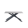 Elegant Rectangle Dining Table Rebeca Grey with Stunning Veining Design
