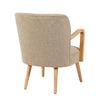 Eliza Accent Chair Oatmeal with a wooden legs and hand-rests