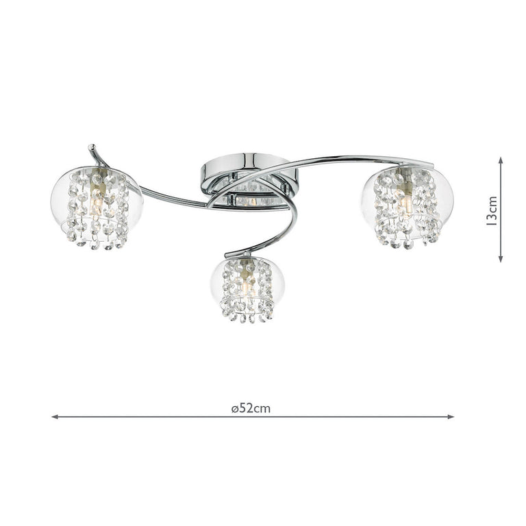 Elma 3 Light Semi Flush Polished Chrome - Stylish Ceiling Lighting Collection