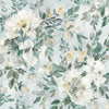 Laura Ashley Elowen Peony Wallpaper Pale Teal close view picture of the pattern design
