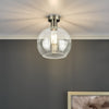 Emerson Semi Flush Antique Brass Round Glass life style picture