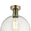 Emerson Semi Flush Antique Brass Round Glass close view picture of the fitting