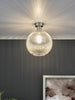 Emerson Semi Flush Antique Chrome Round Ribbed Glass life style picture