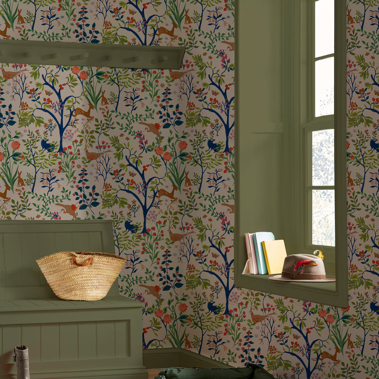 Joules Enchanted Woodland Wallpaper - Antique Cream Wallpaper for Elegant Home Decor
