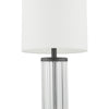 Enrico Rechargeable Table Lamp Satin Black comes with a white shade