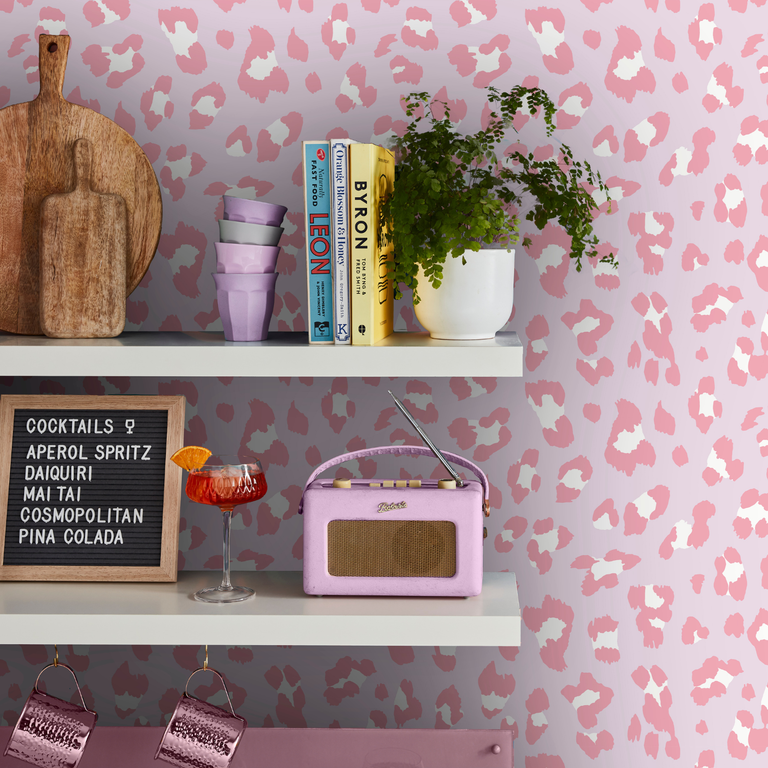 Envy Big Cat Wallpaper Candyfloss - Stylish Geometric Wall Covering