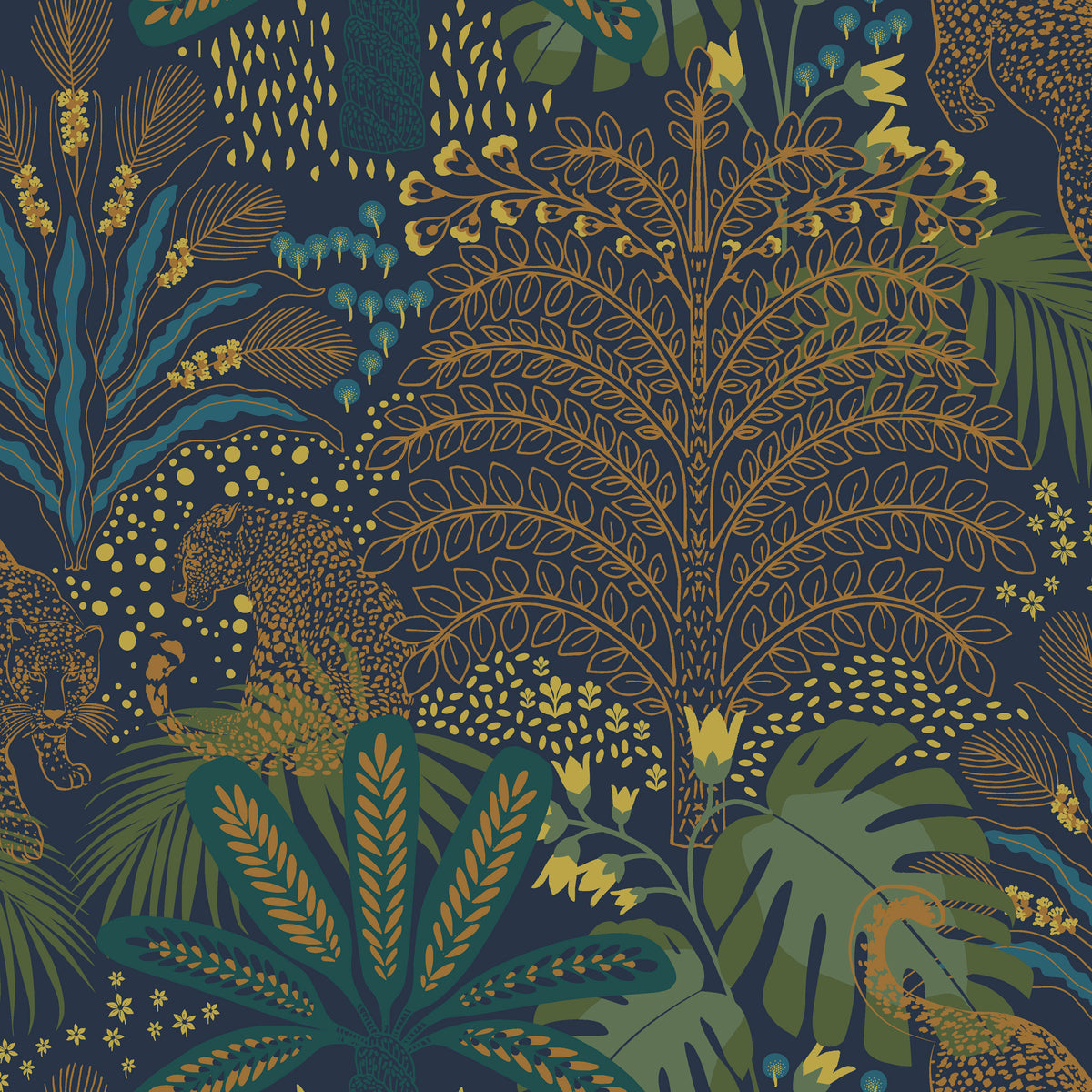 Envy Collection Fauna Wallpaper | Dark Green Modern Wallpaper | Foy's ...