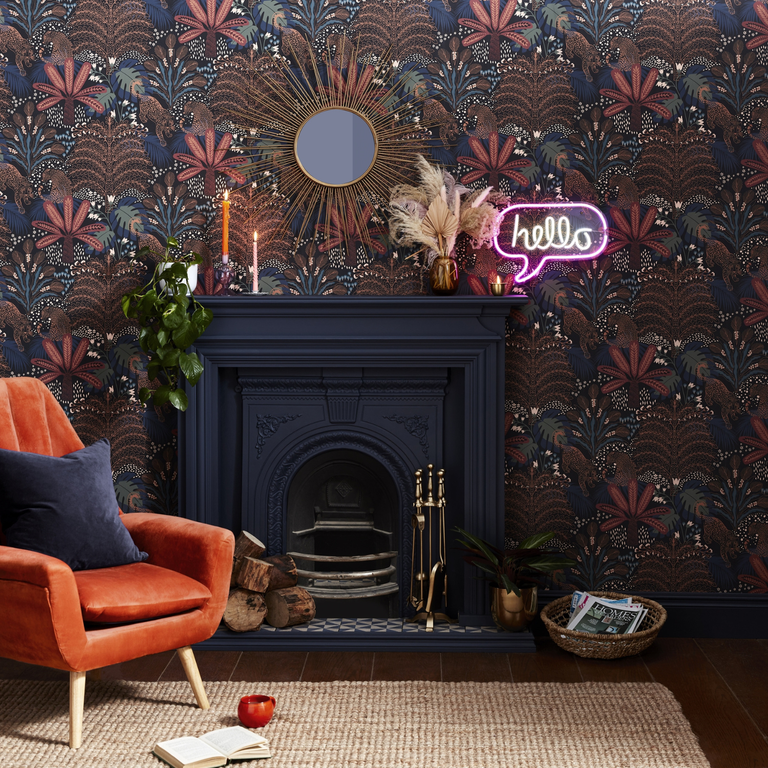 Envy Savannah Wallpaper Terra - Trees & Animals Pattern Design