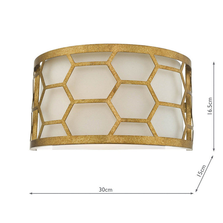 Epstein 1 Light Wall Light Gold with Ivory Shade – Elegant Wall Lamp