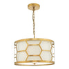Epstein 3 Light Pendant Gold With Ivory Shade picture on the white background