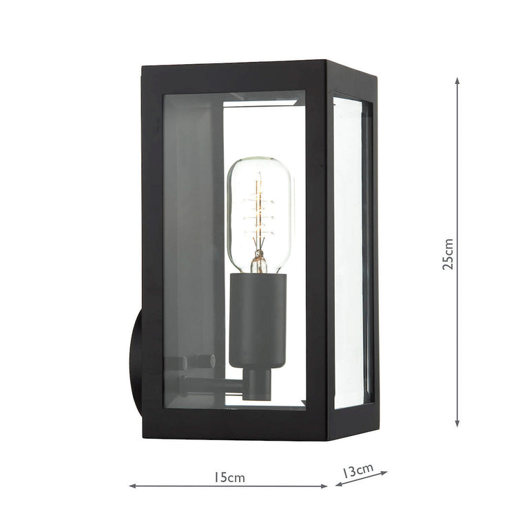 Era Outdoor Wall Light Black - Glass IP44 Modern Wall Lamp