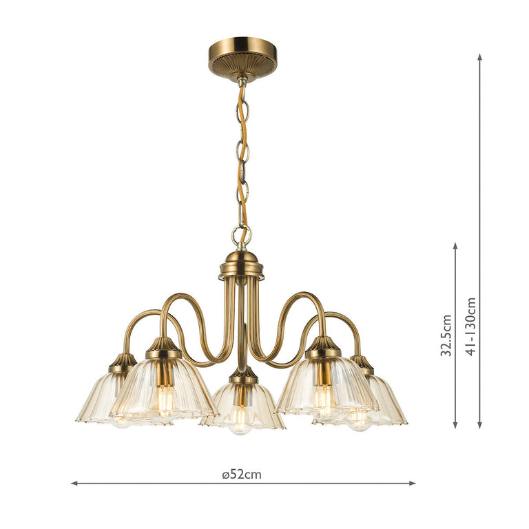Erika 5 Light Pendant Lighting Antique Bronze Finish – Elegant Multi-Light Ceiling Fixture for Dining & Living Spaces
