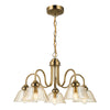 Erika 5 Light Pendant Antique Bronze with switched on light