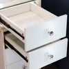 Erika Hollywood Dressing Table Bluetooth 92cm close view picture of the opened side drawers