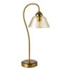 Erika Table Lamp Antique Bronze with amber glass shade