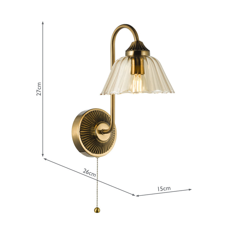 Erika Wall Light Antique Bronze - Classic Wall Fitting