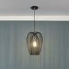 Ero 1 Light Single Pendant Black And Chrome life style picture