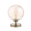 Esben Touch Table Lamp Antique Brass With Twisted Amber Glass with touch control
