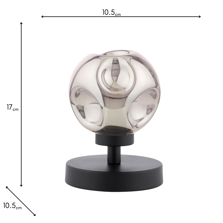 Esben Touch Table Lamp Black/Smoked Glass - Lighting foe Home Decor