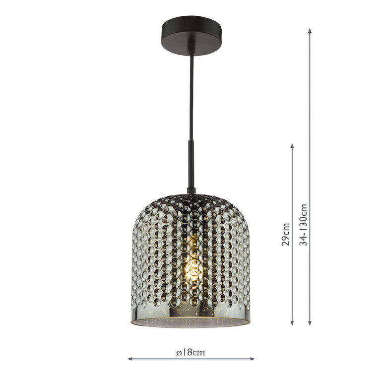 Esila Pendant Light Black/Smoked Glass - Ceiling Light