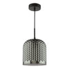 Esila Pendant Matt Black and Smoked Glass picture with turned off light