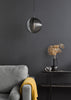 Evander Single Pendant Matt Black - Ribbed Glass Ceiling Light