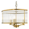 Evelyn 3 Light Pendant Antique Bronze close view picture of the glass rods shade