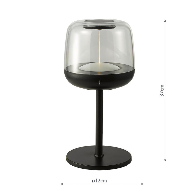 Ezera Rechargeable LED Table Lamp Black - Indoor & Outdoor Lighting