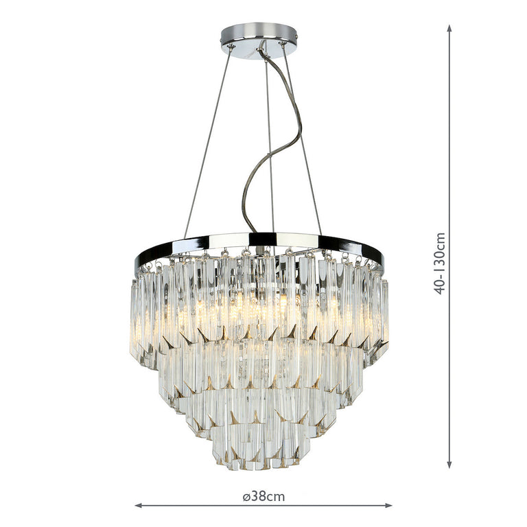 Fame 5 Light Pendant Glass and Polished Nickel - Luxury Lighting Collection