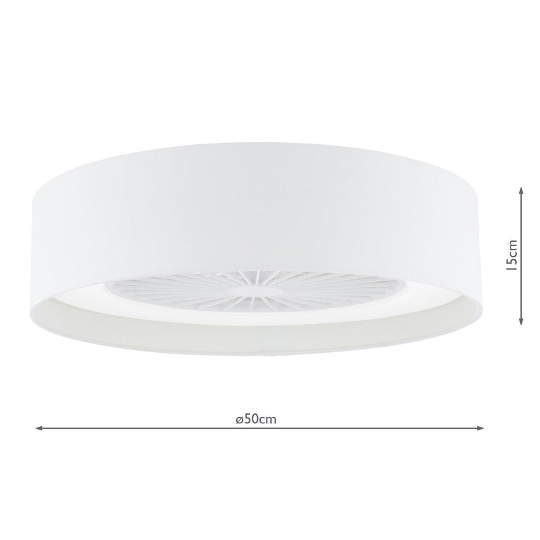 Fan Flush White LED | Ceiling Light with Fan – Flush Mount Lighting