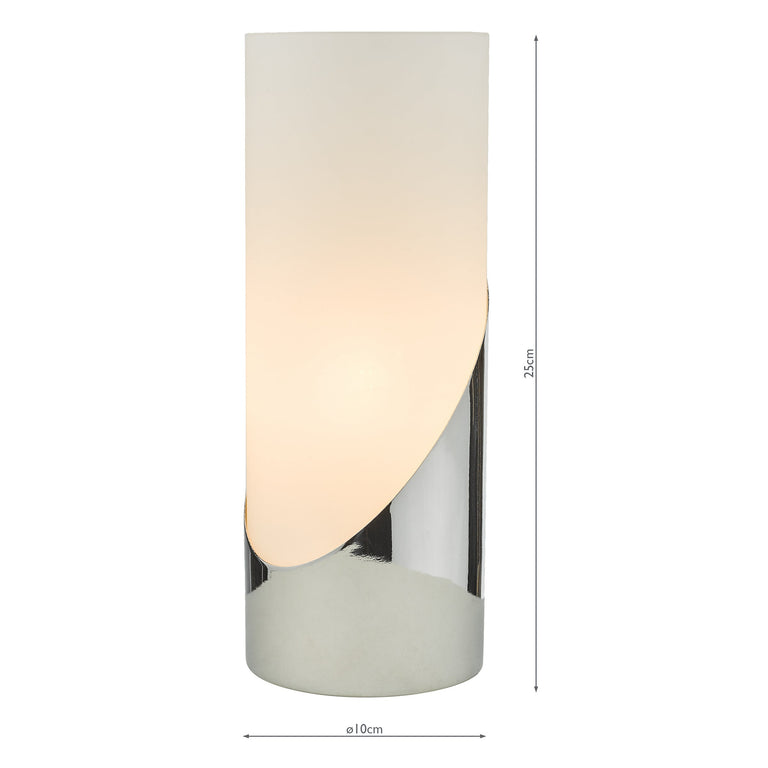 Faris Touch Table Lamp Polished Chrome Opal Glass - Table Lamp Lighting