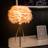 Feather Table Lamp Pink 50 cm life style picture with turned on lights