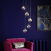 Federico 5 Light Cluster Pendant Chrome/Dimpled Glass life style picture