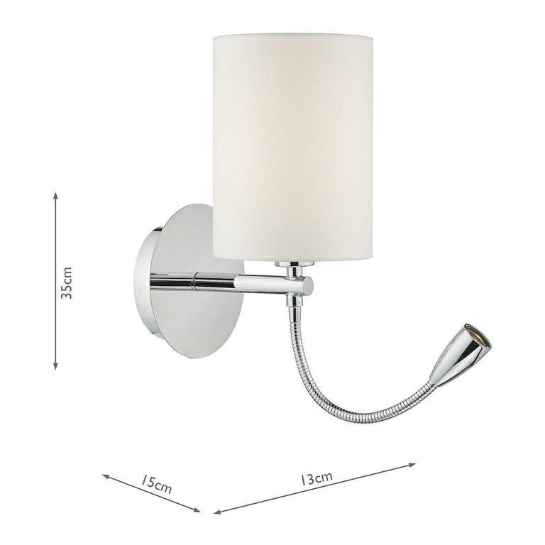 Feta Wall Light LED Polished Chrome Base Only - Chrome Wall Lamp Fitting