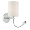 Feta Wall Light LED Polished Chrome Base Only picture with a shade (sold separately)