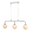 Feya 3 Light Bar Pendant Polished Chrome/Opal Glass with switched on light