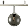 Feya 3 Light Bar Pendant Polished Chrome/Smoked Glass close view picture of the glass shade