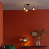 Feya 3 Light Semi Flush Matt Black With Smoked Glass life style picture