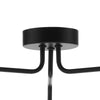 Feya 3 Light Semi Flush Matt Black With Smoked Glass close view picture of the fitting