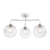 Feya 3 Light Semi Flush Polished Chrome With Clear/Opal Glass for modern interiors