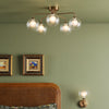 Feya 5 Light Semi Flush Antique Bronze With Clear/Opal Glass life style picture