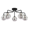 Feya 5 Light Semi Flush Matt Black With Closed Organic Smoked Glass picture of the light design