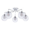 Feya 5 Light Semi Flush Polished Chrome With Clear/Opal Glass perfect for low ceiling