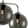 Feya 5 Light Semi Flush Polished Chrome/Smoked Glass close view picture of the light shade