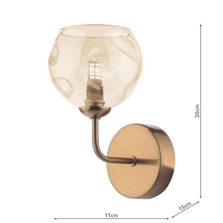 Feya Wall Light Antique Bronze/Organic Amber Glass - Lighting Collection
