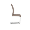 Stylish upholstered dining chair with a sleek cantilever frame.

